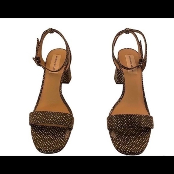 Antonio Melani | Black & White Polka Dot 4” Block Heels Leather Sole | Size 9.5 - Picture 2 of 11